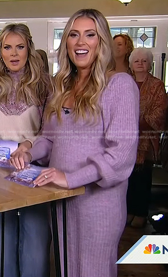 Natalie Telfer’s lilac ribbed sweater dress on Today