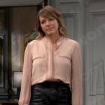 Nicole’s pink ladder-trim blouse on Days of our Lives