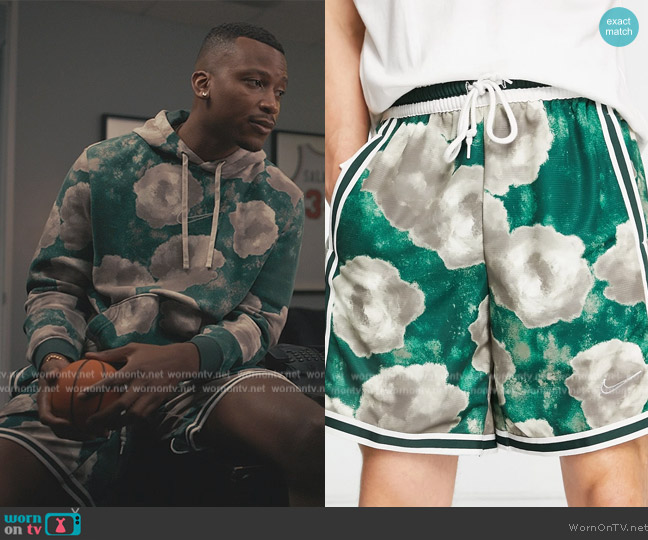 Nike Floral all over burnout print shorts