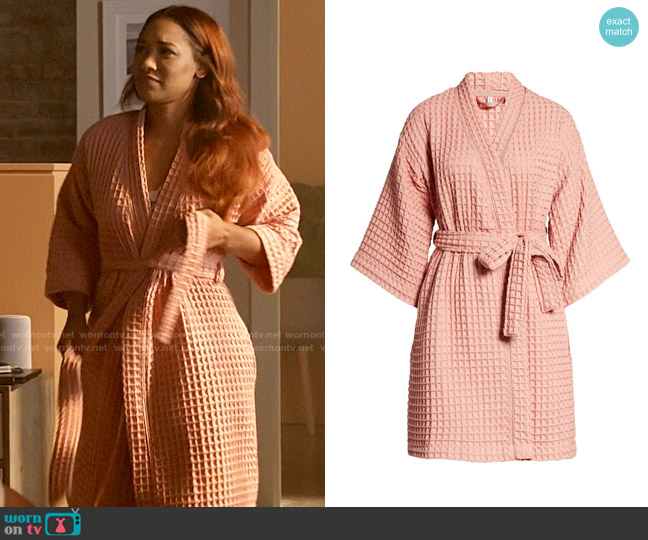 Nordstrom Modern Waffle Robe worn by Iris West (Candice Patton) on The Flash