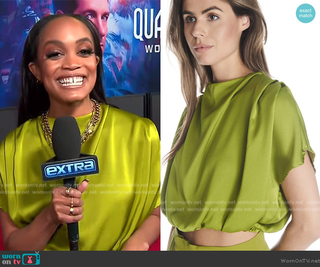 Oscar the Collection Alex Cropped Top worn by Rachel Lindsay on Extra