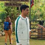 Parker’s white side striped track jacket and pants on Bunkd