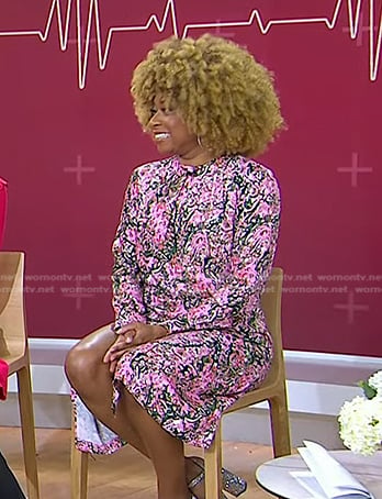 Phoebe Robinson’s pink floral slit dress on Today