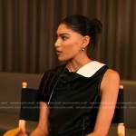 Pritika Swarup’s black sleeveless top on Today