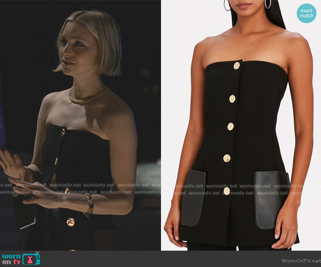 WornOnTV Naomi s black off shoulder vest on Succession Clothes