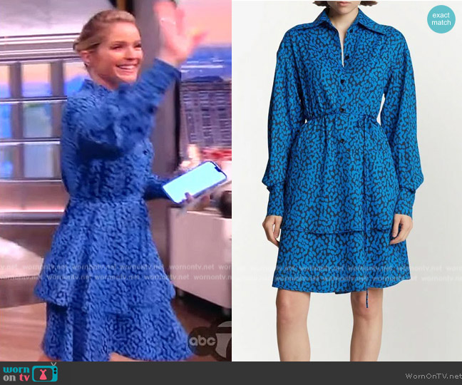 Proenza Schouler Leopard-print shirt dress worn by Sara Haines on The View