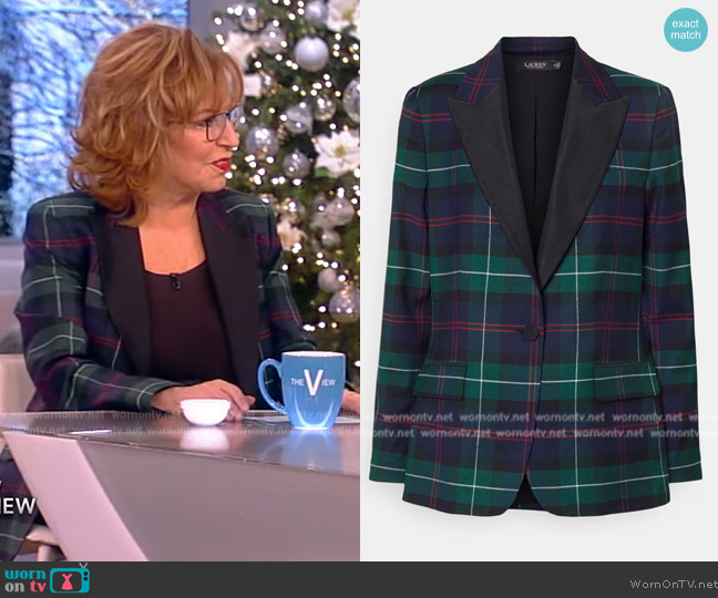 Ralph Lauren Plaid Twill Blazer worn by Joy Behar on The View