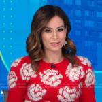 Rebecca’s red floral embroidered sweater on Good Morning America