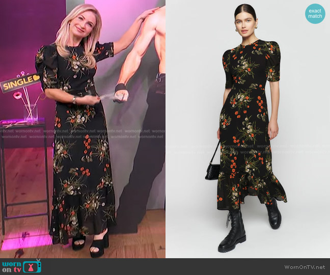 Reformation Addaline Dress worn by Maria Provenzano on Access Hollywood