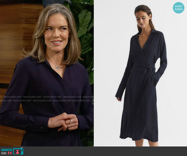 Reiss Cecily Wrap Shirt Dress worn by Diane Jenkins (Susan Walters) on The Young and the Restless