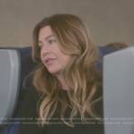 Meredith’s black cable knit sweater on Greys Anatomy