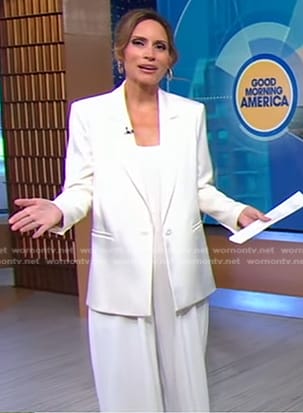 Rhiannon's white blazer suit on Good Morning America