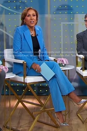 Robin’s blue corduroy blazer and pants on Good Morning America