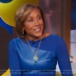 Robin’s blue leather front dress on Good Morning America