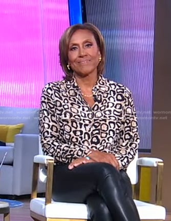 Robin's leopard and snake print blouse on Good Morning America