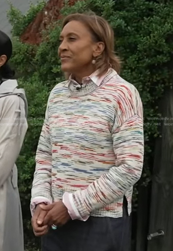 Robin’s multicolor spade dye sweater on Good Morning America