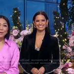 Rocsi Diaz’s black embellished velvet suit on Good Morning America