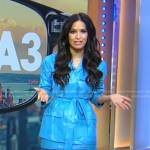 Rocsi Diaz’s blue leather jacket and mini skirt on Good Morning America