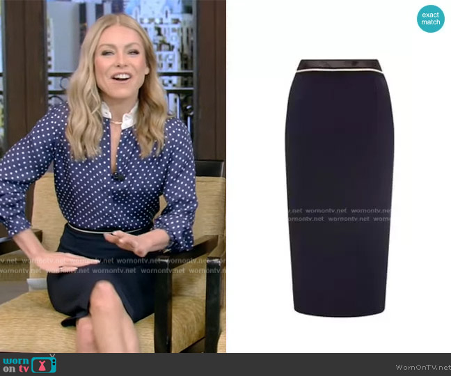 Roland Mouret Arreton Skirt worn by Kelly Ripa on Live with Kelly and Mark