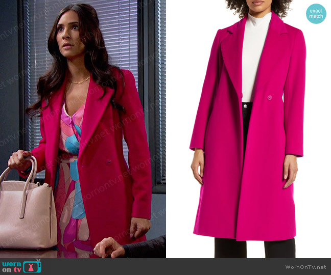 WornOnTV: Gabi’s pink printed dress and wrap coat on Days of our Lives ...