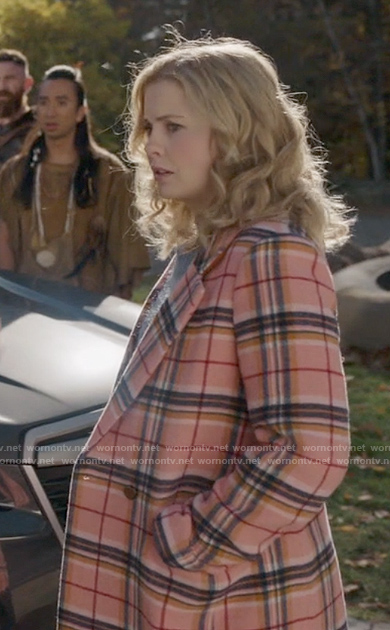 Sam's coral pink plaid coat on Ghosts