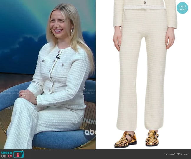 Sandro Kassim Tweed Trousers worn by Raquelle Stevens on Good Morning America