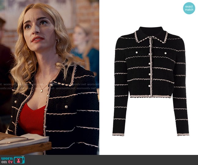 Sandro Infinity Cardigan worn by Georgia Miller (Brianne Howey) on Ginny & Georgia