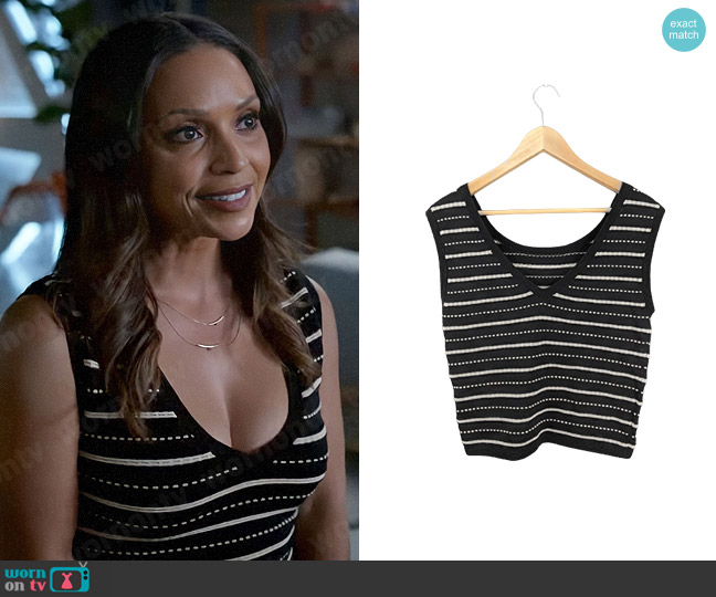 Sandro Stripe Knit Top worn by Cecile Horton (Danielle Nicolet) on The Flash
