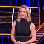 Sara’s black ribbed lace-up dress on The Chase