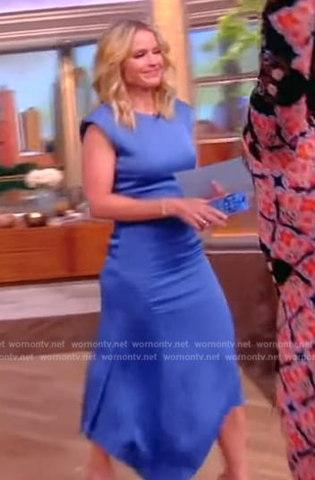 Sara's blue asymmetric hem dress on The View