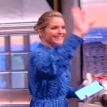 Sara’s blue spotted mini dress on The View