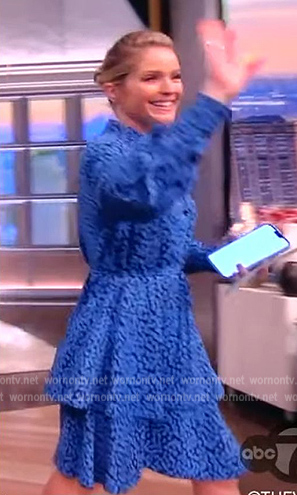 Sara’s blue spotted mini dress on The View