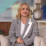 Sarah Michelle’s gray plaid blazer and pants on The Talk