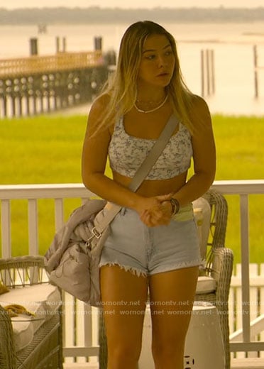 Lucky Brand Printed Lace-Trim Tank Top worn by Sarah Cameron (Madelyn  Cline) as seen in Outer Banks (S03E06)