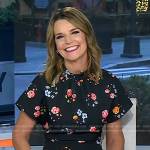 Savannah’s black floral short sleeve dress on Today