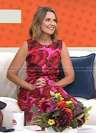 Savannah's pink rose print dress on Today