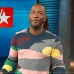 Scott’s colorblock sweater on Access Hollywood