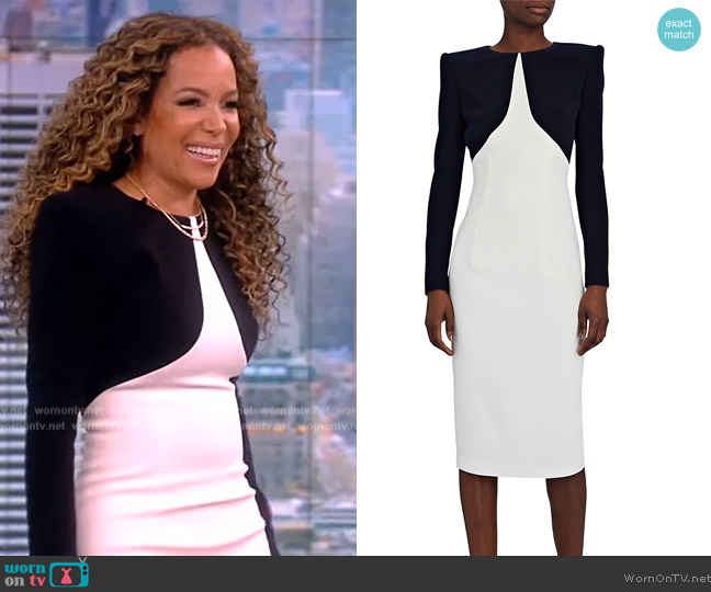 Sergio Hudson Spectator Colorblocked Dress worn by Sunny Hostin on The View