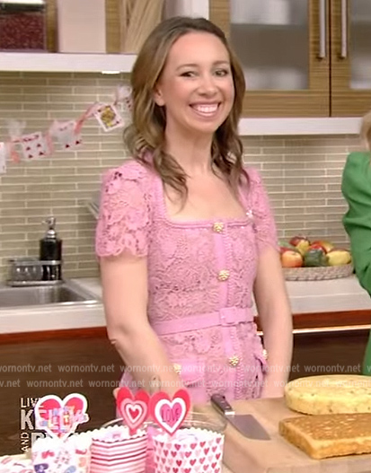 Shannon Dohery’s pink lace dress on Live with Kelly and Ryan