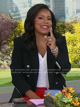 Sheinelle's black double breasted blazer on Today