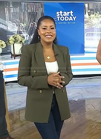 Sheinelle’s green double breasted blazer on Today