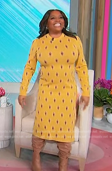 Sherri’s yellow printed dress on Sherri