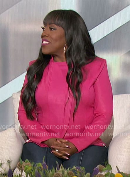 Sheryl's pink leather jacket on The Talk