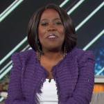 Sheryl’s purple tweed jacket on The Talk