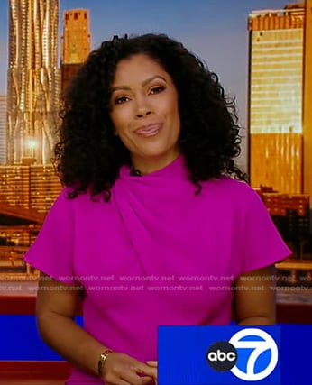 Shirleen Allicot’s pink short sleeve jumpsuit on Good Morning America