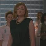 Shiv’s green tie waist dress on Succession