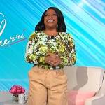 Sherri’s green floral ruched top and pants on Sherri