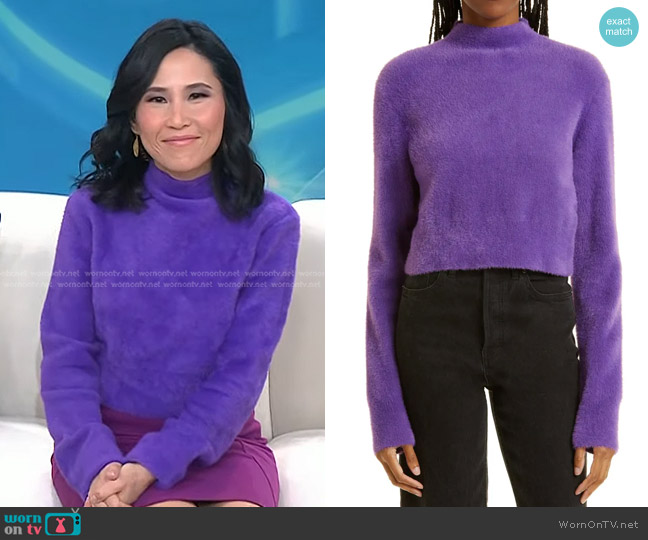 Simon Miller Oko Funnel Neck Crop Sweater worn by Vicky Nguyen on Today