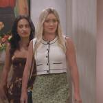 Sophie’s white button front top and green floral skirt on How I Met Your Father