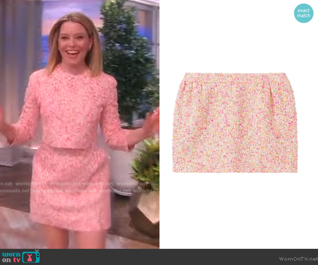 St. John Bonded Novelty tweed skirt worn by Elizabeth Banks on The View